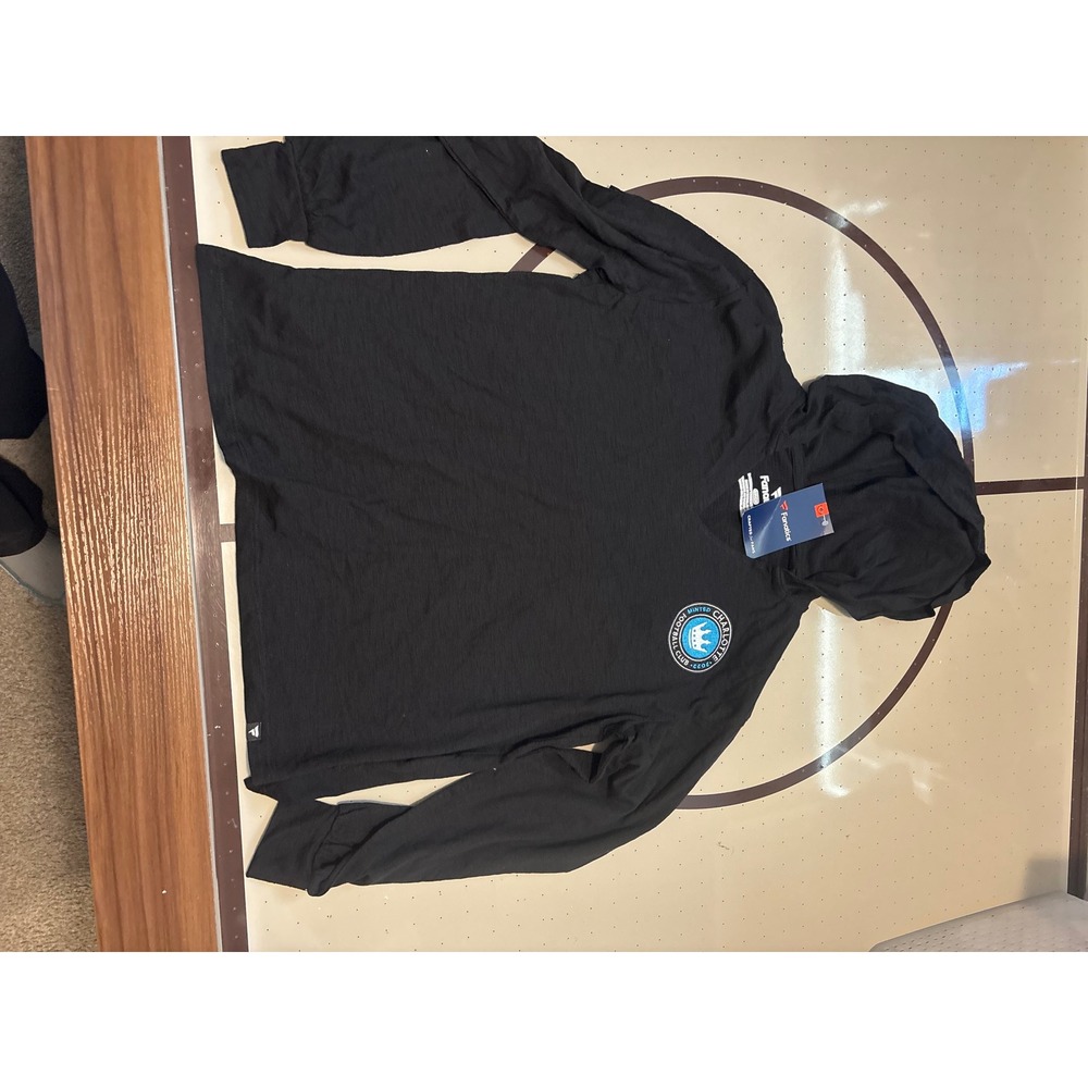 046 Fanatics Charlotte FC Black Hooded Long Sleeve Shirt Womens S MLS